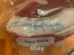 JIMMY ROLLINS Autographed Signed GAME USED Nike size 10 Cleat Dave & Adams COA
