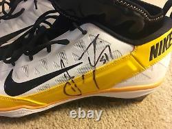 James Farrior Signed Game Un Used Issued PE Nike Cleats Pittsburgh Steelers