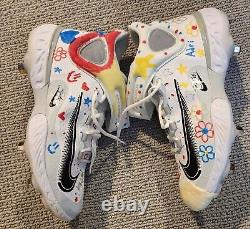 James Paxton Game Team Issue Cure Childhood Cancer Custom Red Sox Signed Cleats