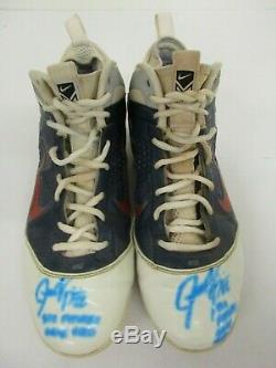 Jason Kipnis Cleveland Indians signed game used baseball cleats / shoes COA