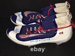 Jeimer Candelario Chicago Cubs Signed 2016 Game Used Cleats Spikes Tigers C