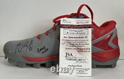 Jeremy Hazelbaker Game Used Signed Cleats Shoes St Louis Cardinals JSA