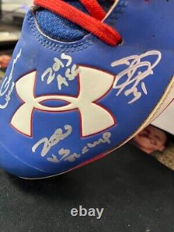 Joc Pederson Inscribed 2015 ASG Game Used 2020 WS Champ Beckett Authentic Cleats