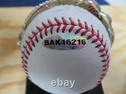 Jordan Schaffer game used autographed spikes withautographed baseball Upper Deck