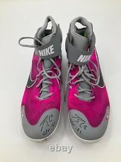 Jorge Soler Custom Mothers Day Signed Game Used Nike Cleats Mlb Coa