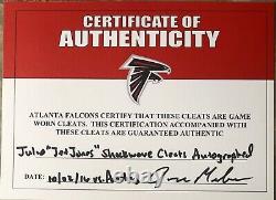 Julio Jones Atlanta Falcons Game Used Worn Cleats 10/02/16 Panthers Auto TD COA