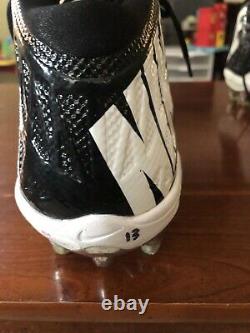 KELVIN BENJAMIN game worn SIGNED used cleats! Panthers! GREAT GAME WEAR/ JSA
