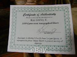 Ken Griffey Jr 2XSigned 1999 Game Used NIKE SWINGMAN CLEATS GRIFFEY LOA SIZE 11