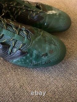 Kenny Clark Game Used/Practice Used Signed Cleats Green Bay Packers Inscribed