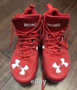 Kolten Wong GAME USED 2015 CLEATS game worn SIGNED auto Cardinals