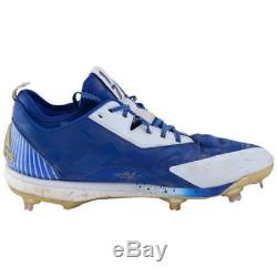 Kris Bryant Chicago Cubs Signed GU Blue & Gold Cleats with Game Used 2017 Insc