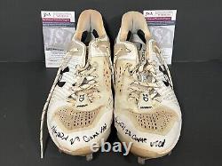 Kyle Manzardo Guardians Auto Signed 2023 Game Used Cleats JSA COA White