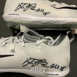 Kyle Tucker 2018 GAME USED CLEATS pair autograph SIGNED Astros Worn