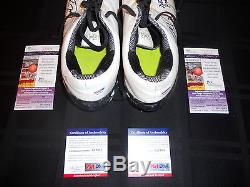 LAMAR MILLER MIAMI DOLPHINS GAME USED SIGNED CLEATS PSA/DNA & JSA COA WithINSC