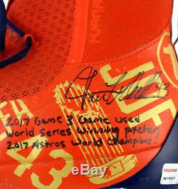 Lance McCullers Jr. Signed Game Used Astros 2017 WS GM3 Cleat Inscribed TRISTAR