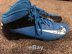 Luke Kuechly Game Used Cleats 2013 Signed Autographed