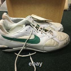 MATT OLSON OAKLAND A'S SIGNED 2014 GAME USED NIKE CLEATS WithCOA