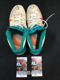 MIAMI DOLPHINS SIGNED MIKE POUNCEY GAME USED NIKE CLEATS WithJSA COA SIZE 14