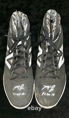 Madison Bumgarner signed & inscribed 2014 Playoff Game Used Cleats Lojo Giants