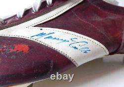 Manny Trillo Game Used Signed Brooks Vintage Baseball Cleats Phillies Auto