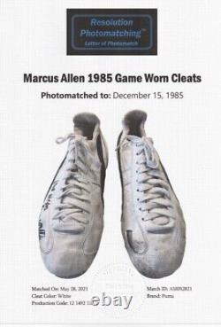 Marcus Allen Game Used Cleats 1985 NFL MVP Season PHOTOMATCHED Chiefs Raiders