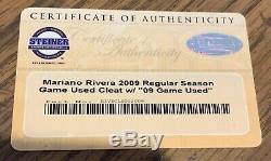 Mariano Rivera Autographed 2009 Game Used Cleat Yankees Steiner World Series
