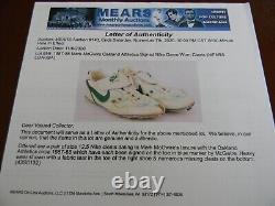 Mark McGwire Game Used/Worn Signed 1987-88 Rookie Cleats Mears LOA JSA Awesome