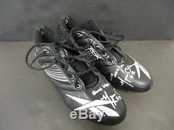 Marques Colston Signed Game Used Reebok Cleats Autograph Auto PSA/DNA AB70053/4