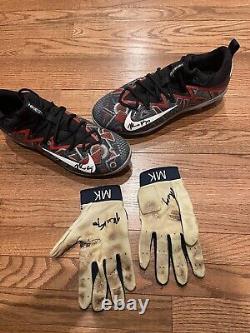 Matt Kemp MLB Game Used Autographed Custom 1 of 1 Cleats and Batting Gloves