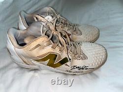 Matt Shaw Chicago Cubs Auto Signed 2024 Game Used Cleats Beckett Witness Holo