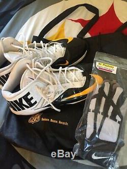 Maurkice pouncey Practice Used Cleats Gloves Steelers Pittsburgh Not Game Used