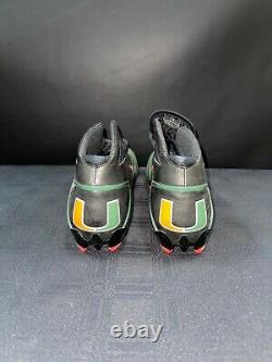 Miami Hurricanes Game Used Combat Cleats Chrome Bottom Size-15 Rare