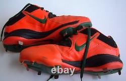 Miami Hurricanes Game Worn Game Used Nike Pe Baseball Cleats Spikes 11.5 Rare