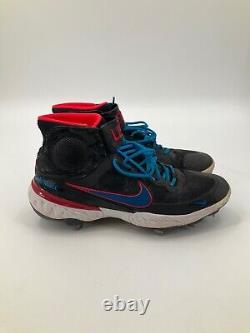 Miami Marlins Team Issued Black& Blue Nike Game Used Cleats Size 11