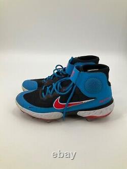 Miami Marlins Team Issued Black& Blue Nike Game Used Cleats Size 12.5