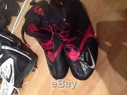 Michael Vick Game Used Worn Signed Football Cleats Falcons Eagles 141 YARDS WOW