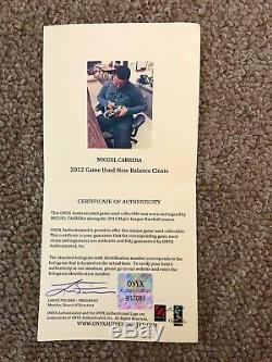 Miguel Cabrera Onyx PSA/DNA Guar Game Used Autographed Cleats 12 Tigers TC MVP