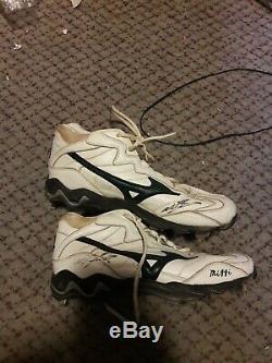 Miguel Tejada Signed Game Used Worn Cleats Oakland A's