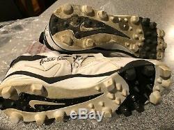 Mike Tomczak Signed Cleats Game Used Worn Steelers Quarterback NFL Football