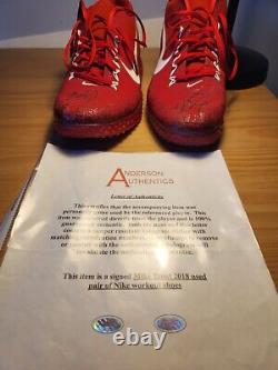 Mike Trout 2018 Used Workout Shoes Worn Signed Auto Angels Pair