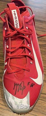 Mike Trout Autographed Signed 2015 Game Used Batting Practice Cleats Anderson