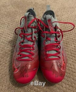 Mike Trout GAME USED 2016 MVP SEASON CLEATS game worn SIGNED auto ANGELS spikes