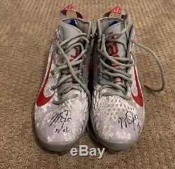 Mike Trout GAME USED 2018 CLEATS game worn SIGNED auto ANGELS spikes
