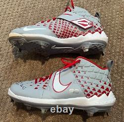 Mike Trout GAME USED 2020 PAIR CLEATS game worn SIGNED auto ANGELS Spikes