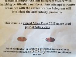 Mike Trout Signed Game Used Cleats Angels Certified Anderson Authentics Psa/dna