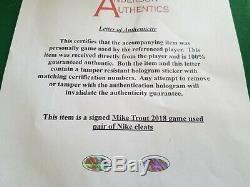 Mike Trout Signed Game Used Cleats Dual Signed 18 G/u Anderson Auth & Psa/dna