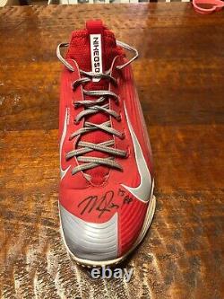Mike Trout Signed Game Used Worn Nike Turf Shoe Jsa Coa Autographed Angels