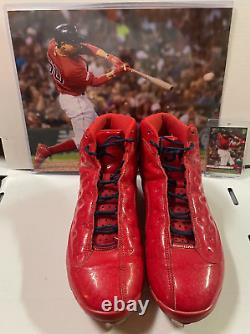 Mookie Betts Game Worn Cleats Last Red Sox Game & 3 HR Game Vs NYY
