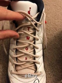Mookie Betts MLB Holo Game Used Autographed Cleats 2017 Red Sox JRD FILTHY