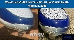 Mookie Betts MLB Holo Game Used Cleats 7 Home Run 150th Career 2020 Dodgers WS